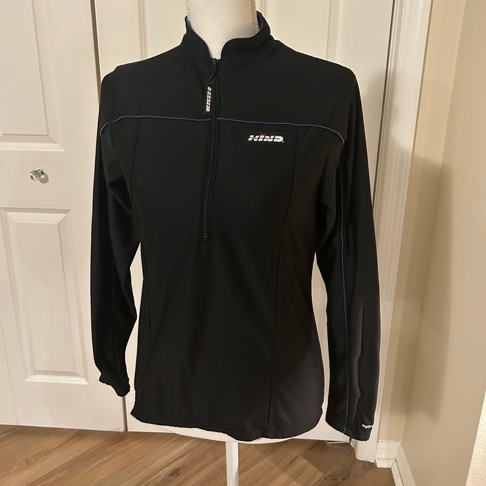 Women’s, Hind, black, quarter zip, pullover track jacket.